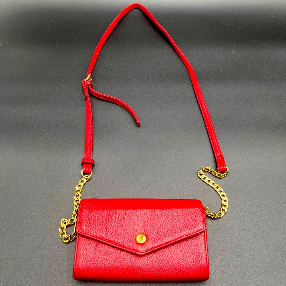 Stella and Max RED GENUINE LEATHER SMALL CROSSBODY SHOULDER BAG PURSE WALLET